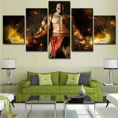 5 Pieces Canvas Arts Painting Game God Of War Kratos Figure Posters Prints Greek Norse Mythology Style Wall Picture Home Decor