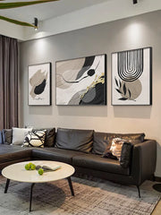 Decorative Paintings Black, White And Gray Abstract Art Sofa Background Wall Decorative Painting High-end Living Room Hanging Pa