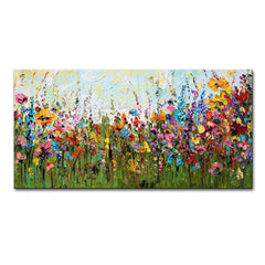 Arthyx,Handpainted Abstract Knife Country Floral Landscape Oil Painting On Canvas,Impression Art,Wall Pictures,Modern Home Decor