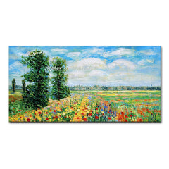 Arthyx,Handpainted Abstract Knife Country Floral Landscape Oil Painting On Canvas,Impression Art,Wall Pictures,Modern Home Decor