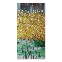 Arthyx Handmade Thick Texture Abstract City Landscape Oil Paintings On Canvas,Modern Wall Art,Picture For Living Room,Home Decor