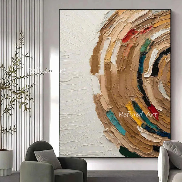 Hand Painted Oil Painting Canvas Thick Oil Texture Colorful Abstract for Living Room Modern Wall Art Decor for Home Decor