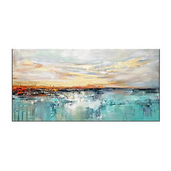 Arthyx,Large Abstract Sunrise Seascape Oil Painting on Canvas Handmade Modern Art Poster,Wall Picture,Room Decoration,Home Decor