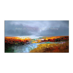 Arthyx,Large Abstract Sunrise Seascape Oil Painting on Canvas Handmade Modern Art Poster,Wall Picture,Room Decoration,Home Decor