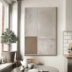 Brown Abstract Hand Painted Textured Painting Wabi Sabi Wall Art Gray Brown Minimalist Textured Canvas Boho Medieval Wall Decor