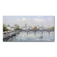 Arthyx,Handpainted Abstract Knife Country Floral Landscape Oil Painting On Canvas,Impression Art,Wall Pictures,Modern Home Decor