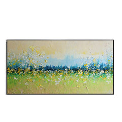 Flower Landscape Oil Painting on Canvas Abstract Green Nature Handmade Painting Living Room Home Decor Large Wall Art Custom Art
