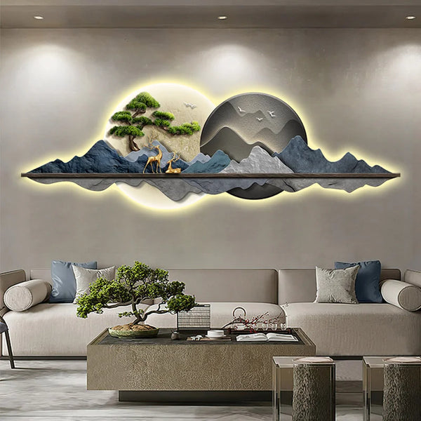 Luminous LED Light Painting Sofa Background Wall Hanging Painting with Remote Control Switch Light Room Decoration Fashion Style