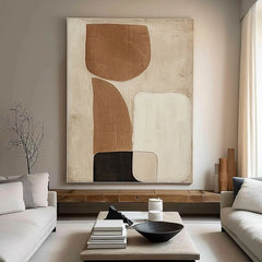 Brown Beige Black Texture Painting Mural Brown Beige Black Minimalist Abstract Painting Modern Abstract Artwork Scandinavian Art