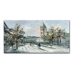 Arthyx,Handpainted Abstract Knife Country Floral Landscape Oil Painting On Canvas,Impression Art,Wall Pictures,Modern Home Decor