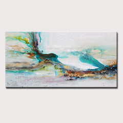 Arthyx,Large Abstract Sunrise Seascape Oil Painting on Canvas Handmade Modern Art Poster,Wall Picture,Room Decoration,Home Decor