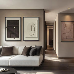 3D Textured Abstract Wall Art Set, 3-Piece Modern Geometric Paintings for Living Room Office Decor, 24x36 Inches