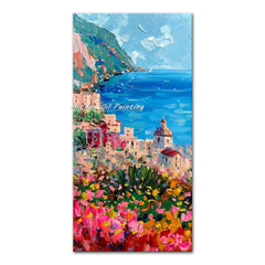 Arthyx Handmade Thick Texture Abstract City Landscape Oil Paintings On Canvas,Modern Wall Art,Picture For Living Room,Home Decor