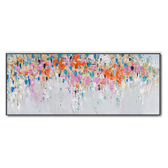 Flower Landscape Oil Painting on Canvas Abstract Green Nature Handmade Painting Living Room Home Decor Large Wall Art Custom Art