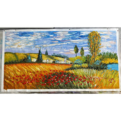 Arthyx,Handpainted Abstract Knife Country Floral Landscape Oil Painting On Canvas,Impression Art,Wall Pictures,Modern Home Decor