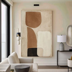 Brown Beige Black Texture Painting Mural Brown Beige Black Minimalist Abstract Painting Modern Abstract Artwork Scandinavian Art