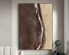 Brown Beige Black Texture Painting Mural Brown Beige Black Minimalist Abstract Painting Modern Abstract Artwork Scandinavian Art