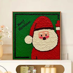A-0415  Vintage Santa Oil Painting