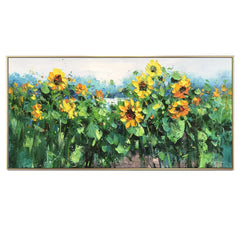 Flower Landscape Oil Painting on Canvas Abstract Green Nature Handmade Painting Living Room Home Decor Large Wall Art Custom Art