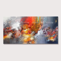 Arthyx,Large Abstract Sunrise Seascape Oil Painting on Canvas Handmade Modern Art Poster,Wall Picture,Room Decoration,Home Decor