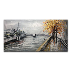 Arthyx,Handpainted Abstract Knife Country Floral Landscape Oil Painting On Canvas,Impression Art,Wall Pictures,Modern Home Decor