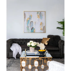 39.5 x 39.5 Modern Oil Painting, Square Framed Wall Art for Living Room Dining Room Office