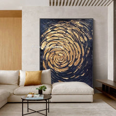 Arthyx,100% Handpainted Golden Textured Abstract Oil Painting On Canvas,Modern Gold Artwork,Wall Art Poster,Decoration Home Room