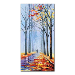 Arthyx Handmade Thick Texture Abstract City Landscape Oil Paintings On Canvas,Modern Wall Art,Picture For Living Room,Home Decor