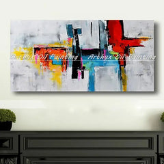 Arthyx,Large Abstract Sunrise Seascape Oil Painting on Canvas Handmade Modern Art Poster,Wall Picture,Room Decoration,Home Decor