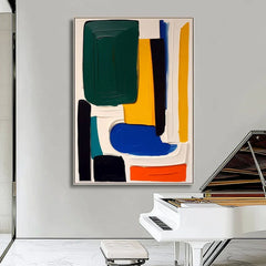 Colorful Abstract Block Hand-Painted Oil Painting On Canvas Geometric Large Wall Art for Living Room Acrylic Handmade Wall Art