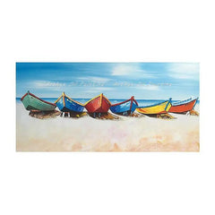 Arthyx,Large Abstract Sunrise Seascape Oil Painting on Canvas Handmade Modern Art Poster,Wall Picture,Room Decoration,Home Decor