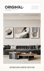 Decorative Paintings Black, White And Gray Abstract Art Sofa Background Wall Decorative Painting High-end Living Room Hanging Pa