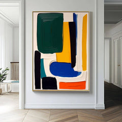 Colorful Abstract Block Hand-Painted Oil Painting On Canvas Geometric Large Wall Art for Living Room Acrylic Handmade Wall Art