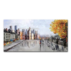 Arthyx,Handpainted Abstract Knife Country Floral Landscape Oil Painting On Canvas,Impression Art,Wall Pictures,Modern Home Decor