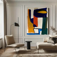 Colorful Abstract Block Hand-Painted Oil Painting On Canvas Geometric Large Wall Art for Living Room Acrylic Handmade Wall Art