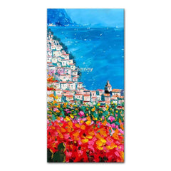 Arthyx Handmade Thick Texture Abstract City Landscape Oil Paintings On Canvas,Modern Wall Art,Picture For Living Room,Home Decor